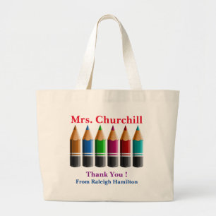 Coloured Pencils Teacher Tote Bag