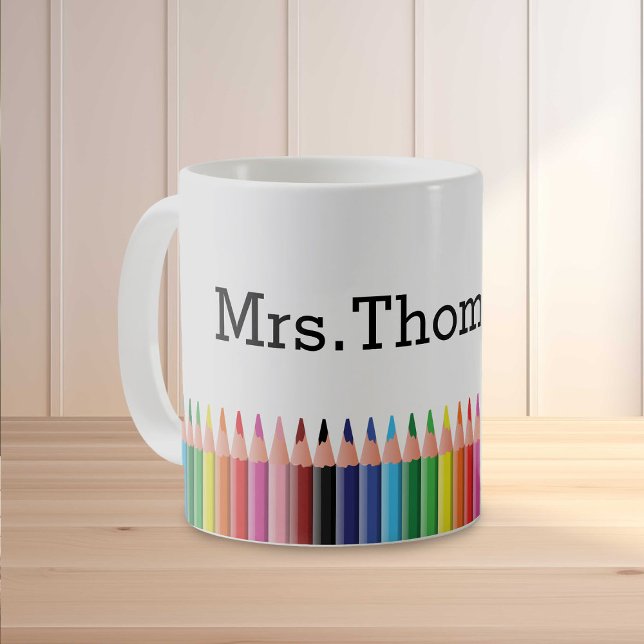 Coloured Pencils Teachers Personalized Coffee Mug (Creator Uploaded)