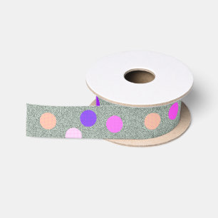 Coloured Poka Dot Satin Ribbon