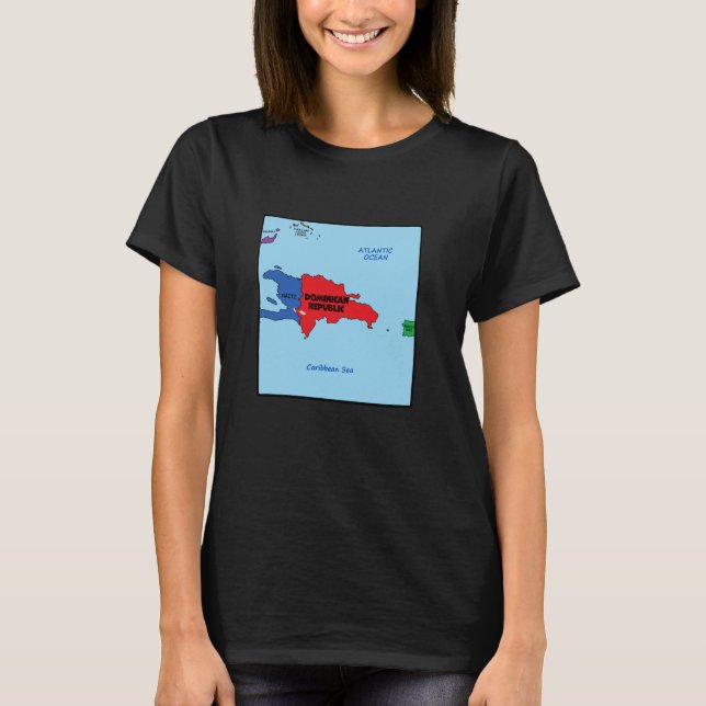 Coloured political map of the Dominican Republic T-Shirt (Front)