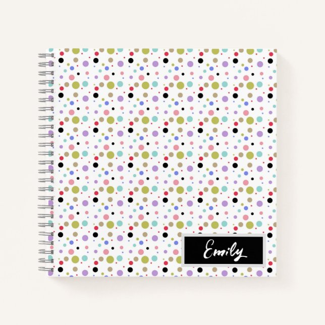 Coloured Polka Dot Notebook (Front)