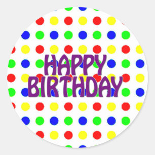 Coloured Polka Dots Classic Round Sticker