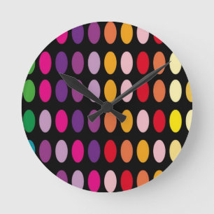 Coloured Polka Dots Round Clock