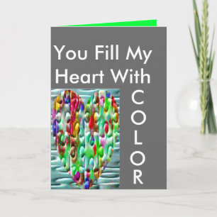 Coloured Puzzled Hearts Holiday Card