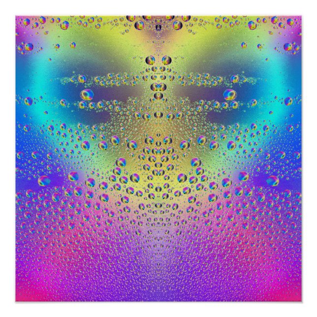 Coloured Rain Drops Poster (Front)