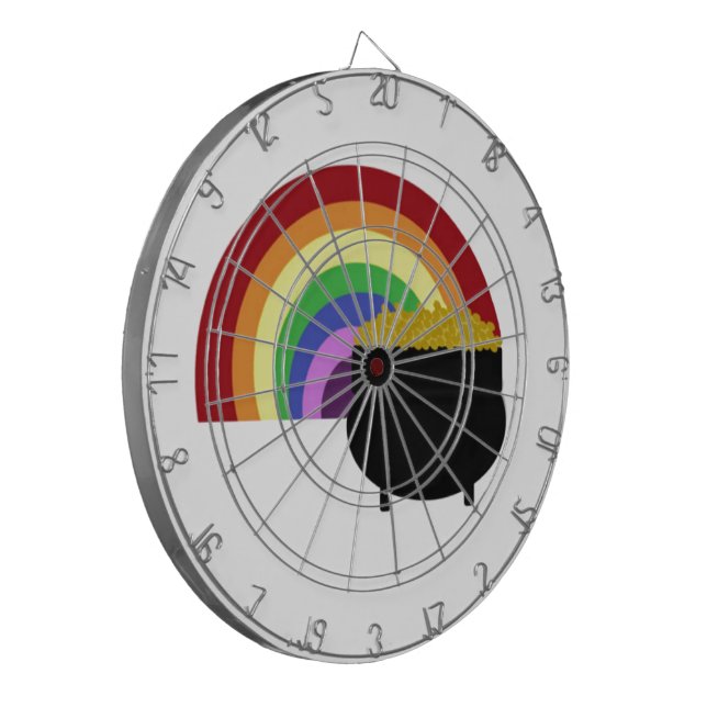 Coloured Rainbow And Pot Of Gold Dartboard (Front Left)