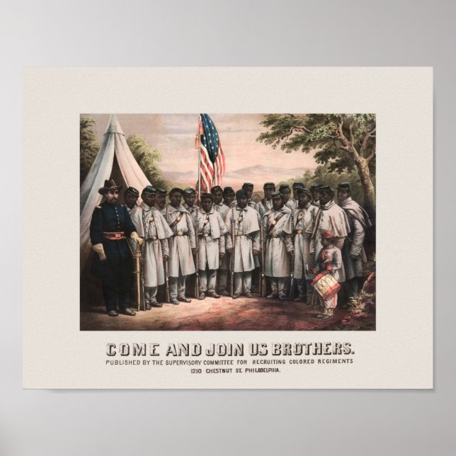 Coloured Regiment Recruiting Poster - Civil War (Front)
