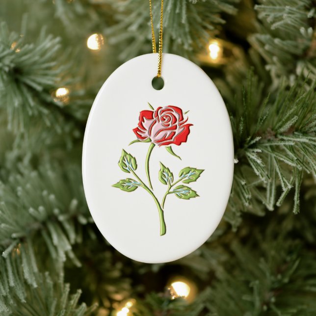 Coloured Rose Ceramic Ornament (Tree)