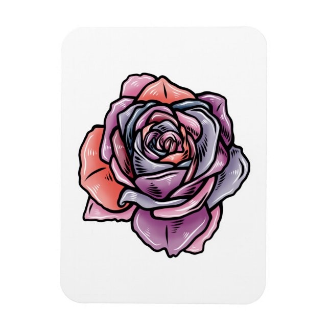 Coloured Rose Flower Magnet (Vertical)