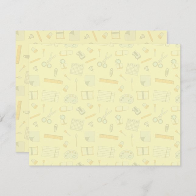 Coloured School Supplies Pattern (Front/Back)
