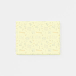 Coloured School Supplies Pattern Post-it Notes