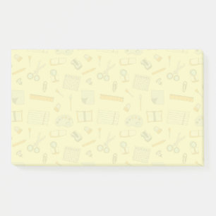 Coloured School Supplies Pattern Post-it Notes