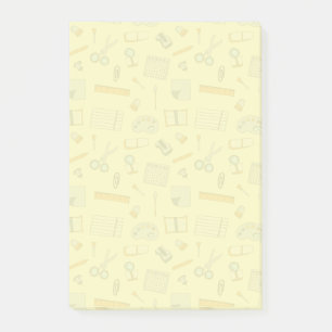 Coloured School Supplies Pattern Post-it Notes