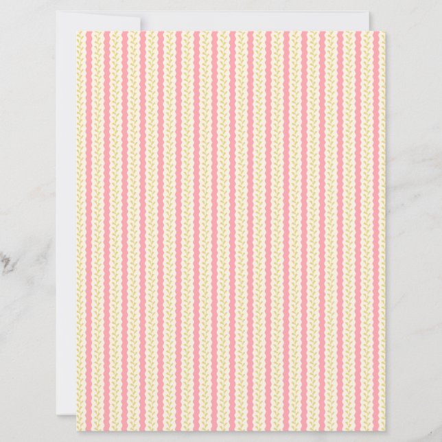 coloured scrap booking paper botanical Stripes  (Front)