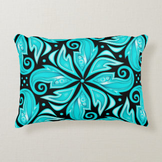 Coloured Seamless Pattern with Floral Ethnic Motif Accent Pillow