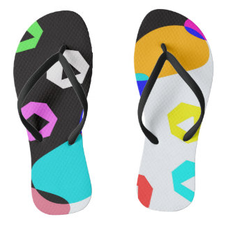 Coloured shapes flip flops