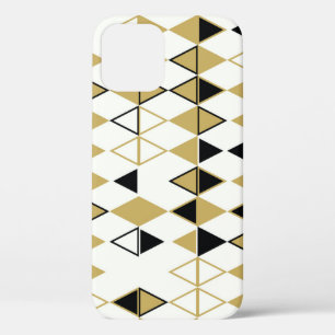 Coloured shapes, geometric abstract pattern iPhone 12 case