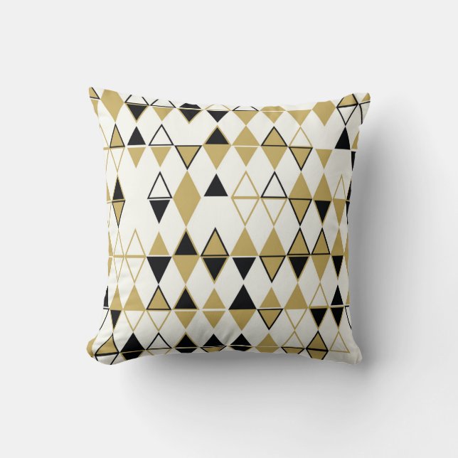 Coloured shapes, geometric abstract pattern throw pillow (Front)