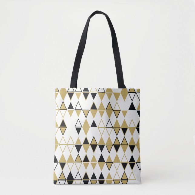 Coloured shapes, geometric abstract pattern tote bag (Front)