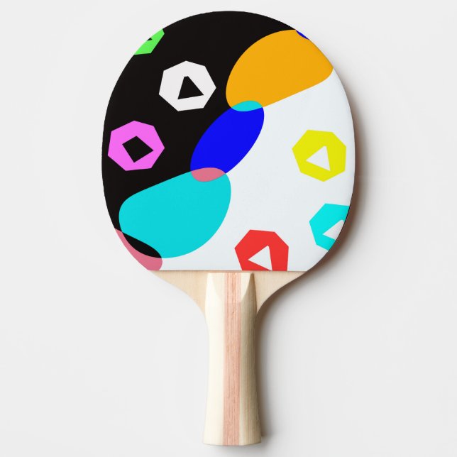 Coloured shapes ping pong paddle (Front)