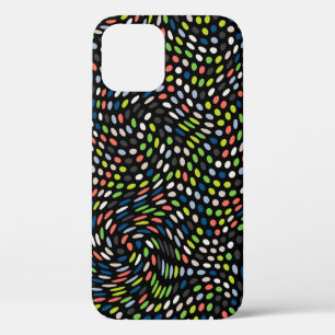 Coloured small dots background. Circles wave. Abst iPhone 12 Case