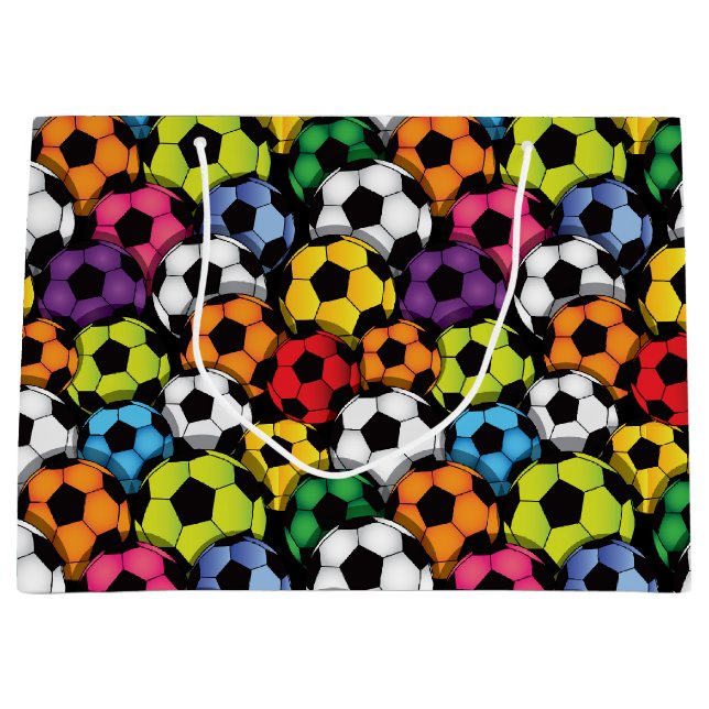 Coloured Soccer Balls Large Gift Bag (Front)