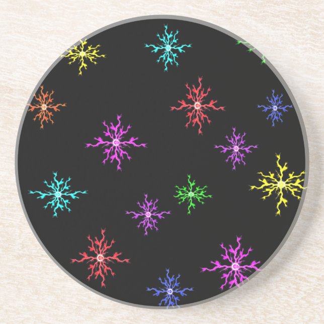 Coloured Sparks Lightning Texture Coaster (Front)