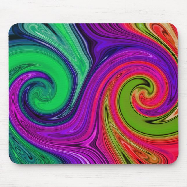 Coloured Spectrum Seven Swirl Mousepad (Front)
