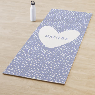 Coloured spot print with heart personalized yoga mat
