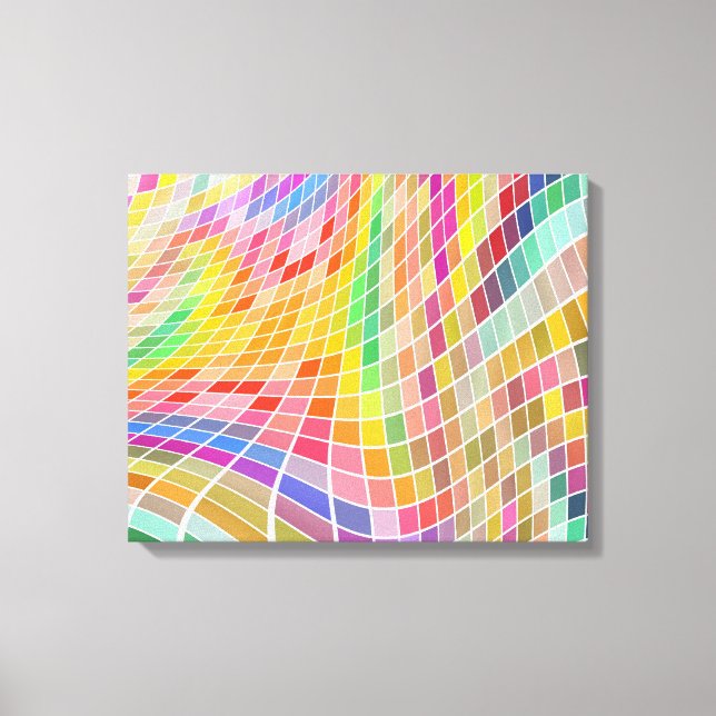 Coloured Squares Art-Customizable Wrapped Canvas (Front)