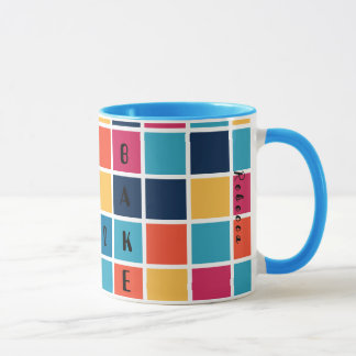 Coloured Squares Crossword  Mug