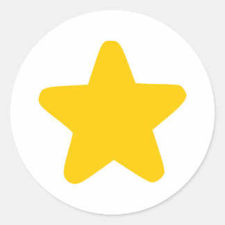 Coloured Star Classic Round Sticker