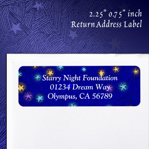 Coloured Stars Etching Custom Return Address Label