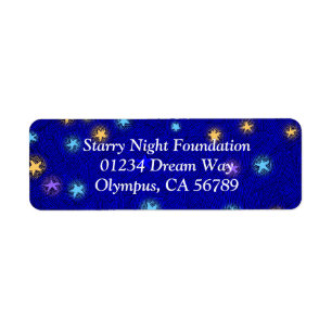 Coloured Stars Etching Custom Return Address Label