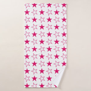 Coloured stars seamless pattern, pink stars vintag bath towel