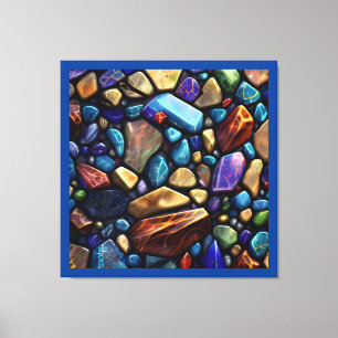 Coloured Stone Mosaic Pattern Canvas Print