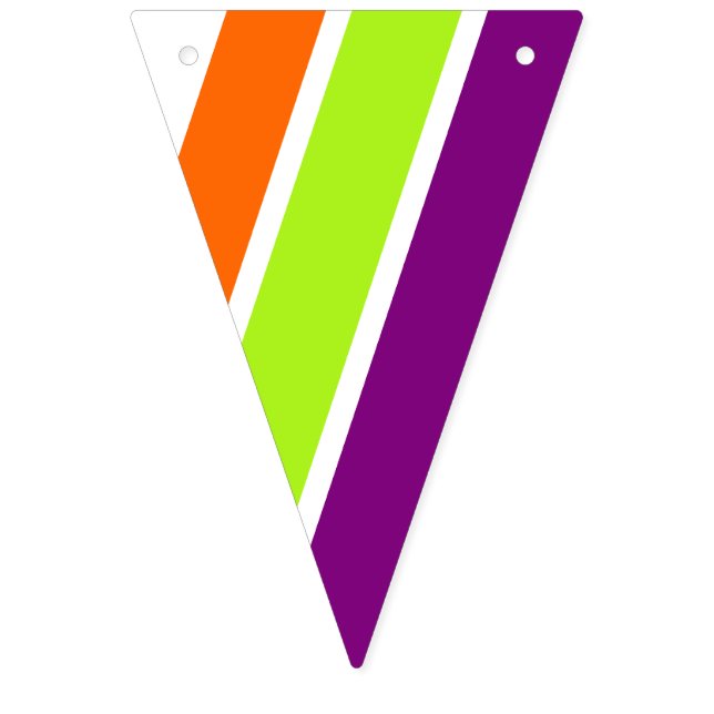 Coloured Stripes - plum, spring green, orange Bunting Flags (First Flag)