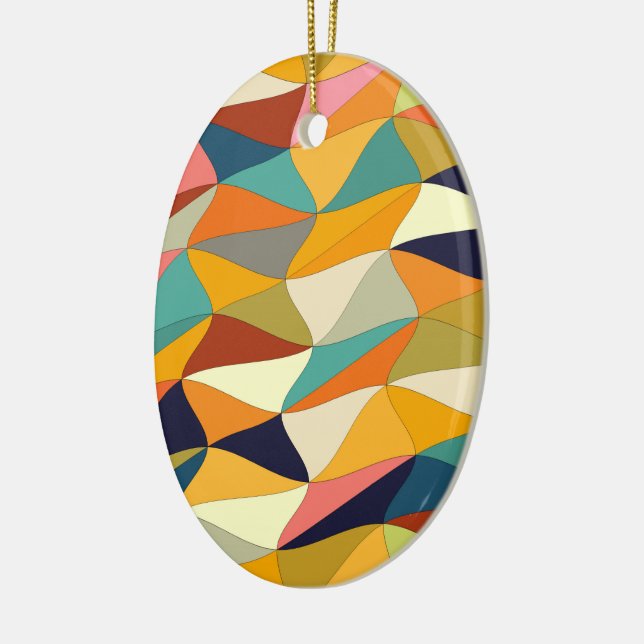 coloured tangle ceramic ornament (Left)