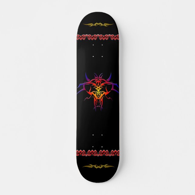 Coloured Tatto Design Skateboard (Front)