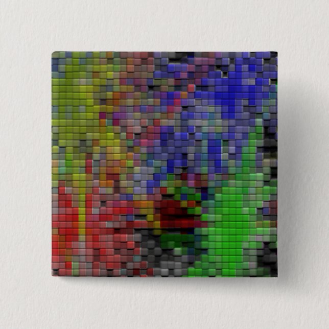 Coloured Tiles 2 Inch Square Button (Front)