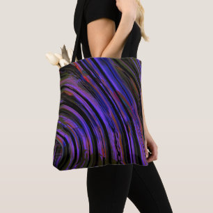 Coloured tire rubber cutout in bluish purple to re tote bag
