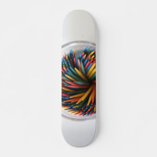 Coloured Toothpicks Skateboard