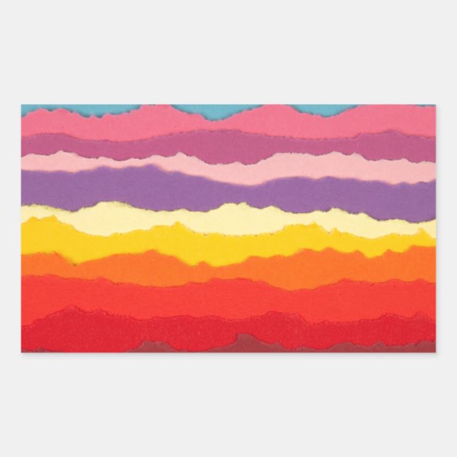 Coloured torn paper strip borders. sticker (Front)