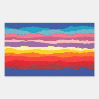 Coloured torn paper strip borders. sticker