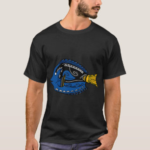 Coloured Tribal Blue Tang Fish T-Shirt