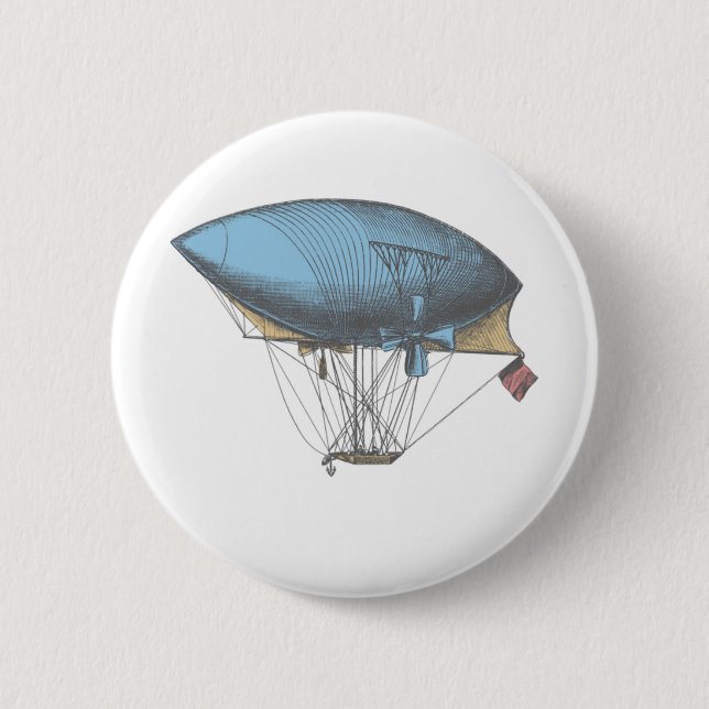 Coloured Vintage Airship 2 Inch Round Button (Front)