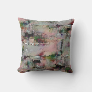 Coloured virtual rock, salmon to grey predominate outdoor pillow