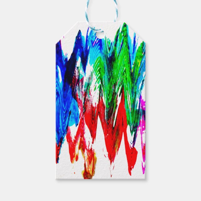 Coloured waves gift tags (Front)