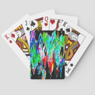 Coloured waves playing cards