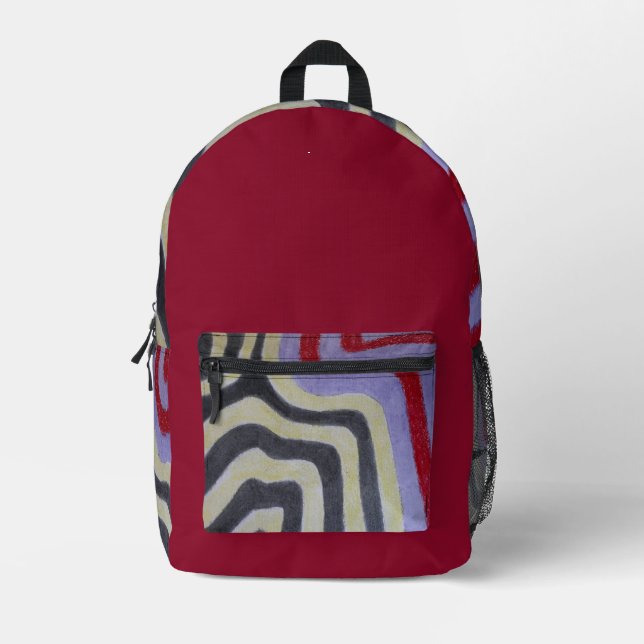 Coloured Waves Print Cut Sew Bag (Front)